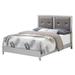 Glory Furniture Tufted Low Profile Platform Bed Wood & /Upholstered/Faux leather in Gray/White | 52 H x 58 W x 82 D in | Wayfair G1333A-FB