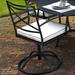 Canora Grey Millom Swivel Patio Dining Chair w/ Cushion Metal in Black | 36 H x 23.25 W x 24.5 D in | Wayfair 23B9FD48AE5E476BAF0EA1F0CA4A206F