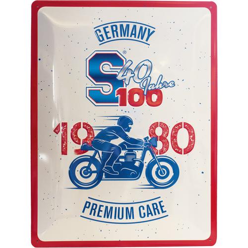 S100 Nostalgie-Schild 40 Jahre Blechschild, blau