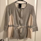 Anthropologie Sweaters | Anthropologie Dolan Gray Gather Zip Sweater Size S | Color: Gray/Tan | Size: S