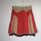 Anthropologie Skirts | Anthropologie Lux Women's Size 3 Peasant Skirt | Color: Red/Tan | Size: 3j