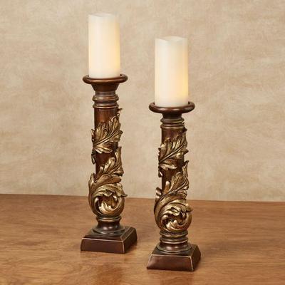 Harlow Candleholders Golden Bronze Set of Two, Set of Two, Golden Bronze