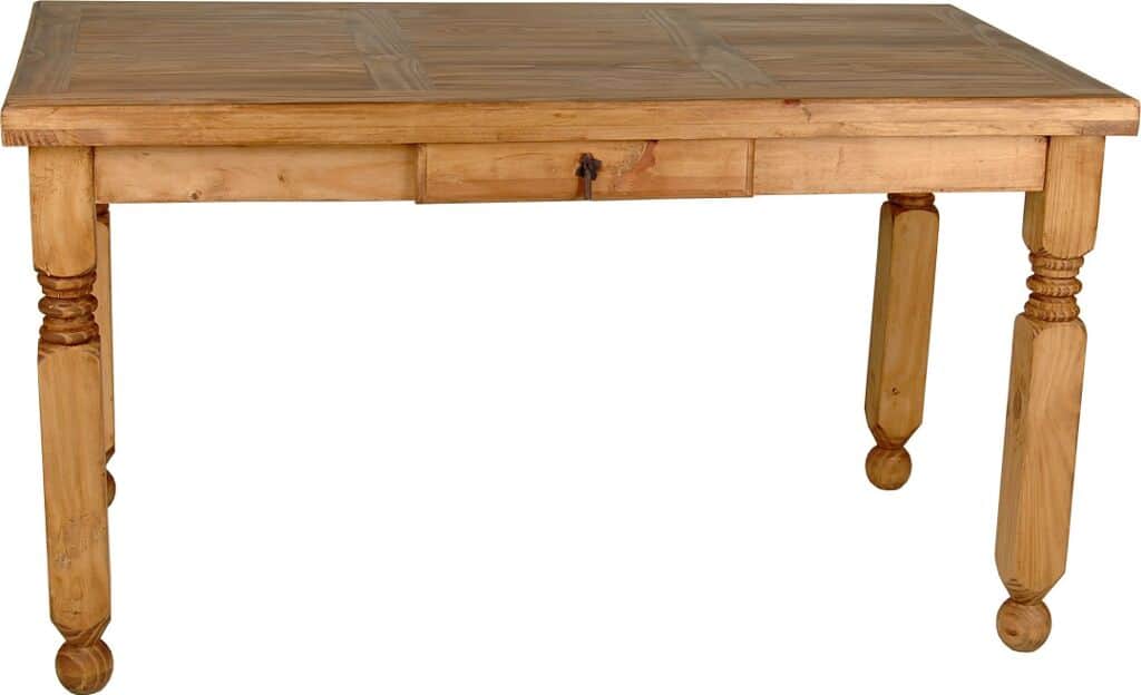 MiaMöbel Mexico Esstisch 140x90cm - Ansteckplatten Massivholz Pinie Landhaus Mexiko Möbel Mexikanisch