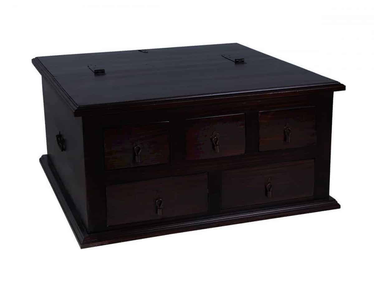 MiaMöbel Mexico Couchtisch / Truhe Massivholz Pinie Kolonialstil Mexiko Möbel Mexikanisch