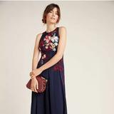 Anthropologie Dresses | Anthropologie Tanzine Midi Dress Navy Blue Small 2 | Color: Blue | Size: 2