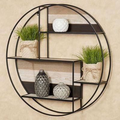 Delray Urban Circle Wall Shelf Black , Black