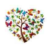 Wind & Weather Handcrafted Colorful Metal Butterfly Heart Tree Wall Art Metal | 21 H x 23.5 W x 0.25 D in | Wayfair WL5409