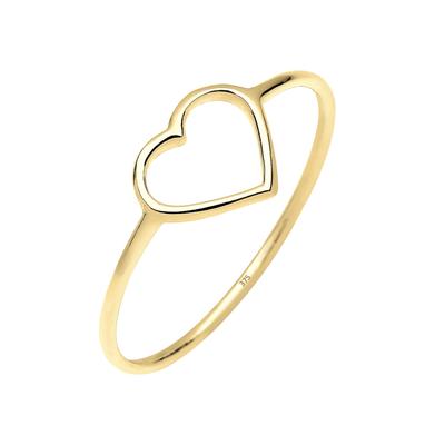 Elli PREMIUM - Herz Trendsymbol Filigran 375 Gelbgold Ringe 1 ct Damen