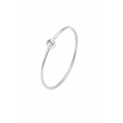 Elli - Solitär Stapelring Kristall 925 Silber Ringe 1 ct Damen