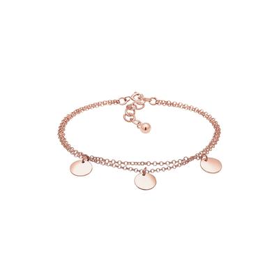 Elli Kreis Layer Geo Plättchen 925 Sterling Silber rosefarben Damen