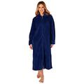 Slenderella Ladies Zip Up Dressing Gown Womens Soft Waffle Fleece Bath Robe XXXL (Navy)
