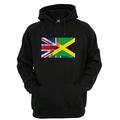 Lo Key Clothing UK and Jamaican Flag Hoody Unisex Mens Womens Personalise The Flags Jumper Plus Size S - 5XL (2XL) Black