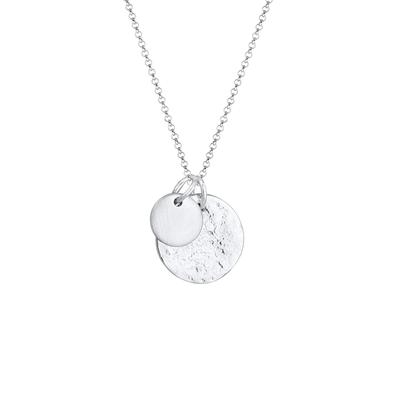 Elli - Plättchen Münzen Geo-Organic Look 925 Silber Ketten 1 ct Damen (79.99 € / 1 ct)
