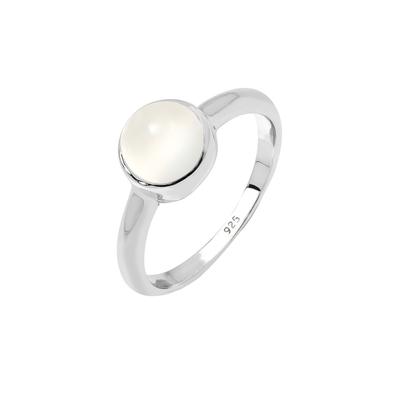 Elli Trend Bandring Mondstein Edelstein 925 Silber 54 Damen