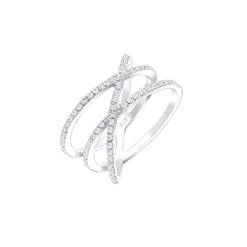 Elli - 925 Sterling Silber Zirkonia Wickelring Ringe 1 ct Damen