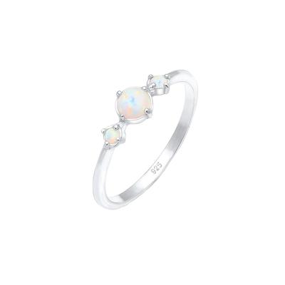 Elli Trend Bandring Trio Geo Vintage Opale 925 Silber 56 Damen Image