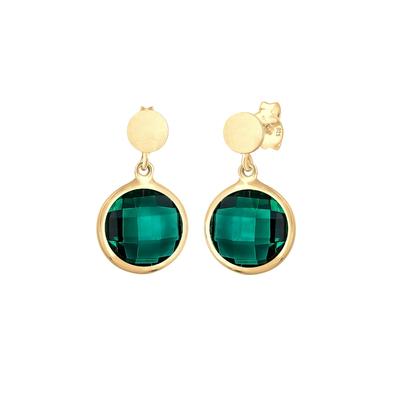 Elli PREMIUM Hänger Kreis Grüner Quartz 925 Sterling Silber OneSize Damen