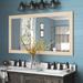Henthorn Modern Farmhouse Bathroom/Vanity Mirror, Wood in Brown/White Laurel Foundry Modern Farmhouse® | 31.5 H x 57.5 W x 0.75 D in | Wayfair