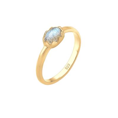 Elli - Vintage Labradorit Edelstein 925 Silber Ringe 1 ct Damen (49.99 € / 1 ct)