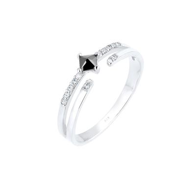 Elli - Modern Zirkonia Kristalle 925 Silber Ringe 1 ct Damen