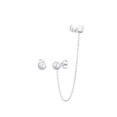 Elli Earcuff Set Asymmetrisch Kugel Trend 925 Silber silberfarben Damen