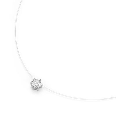 Smart Jewel - Collier schwebender Stein, Zirkonia, Silber 925 Ketten 1 ct Silber Damen