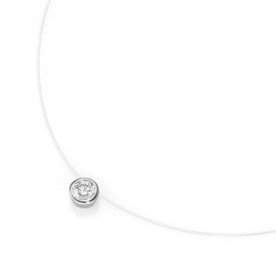 Smart Jewel Collier schwebender Stein, Zirkonia, Silber 925 Damen