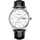Men's Watches,Simple Ultra-Thin Automatic Mechanical Watch Leather Strap Waterproof Business Watch, Black Leather and White Face