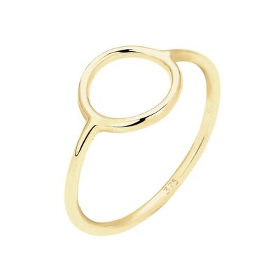 Elli PREMIUM - Geo Trend Look Kreis Statement 375 Gelbgold Ringe 1 ct Damen