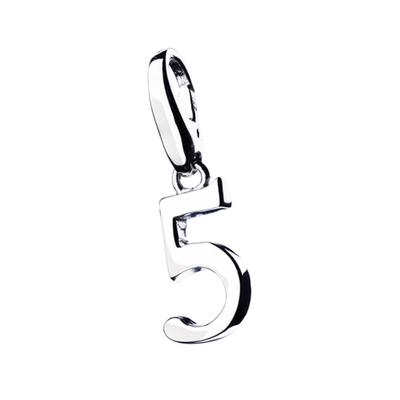 Giorgio Martello Milano - Charm Zahl 5, Silber 925 Charms & Kettenanhänger 1 ct Silber Damen