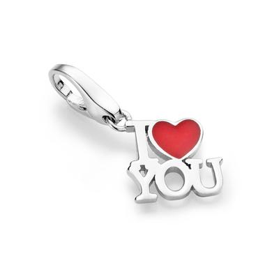 Giorgio Martello Milano - Charm Schriftzug I love you, Silber 925 Charms & Kettenanhänger 1 ct Silber Damen