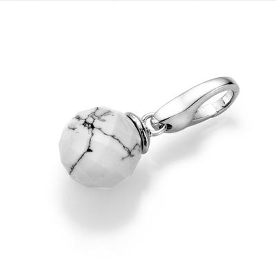 Giorgio Martello Milano - Charm Howlith Kugel mit Symbolkraft, Silber 925 Charms & Kettenanhänger 1 ct Weiss Damen