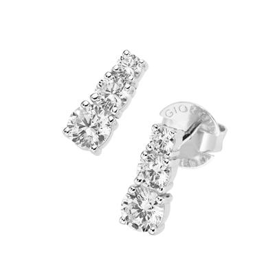 Giorgio Martello Milano - Ohrstecker Mit Zirkonia, Silber 925 Ohrringe 1 ct Weiss Damen (58.99 € / 1 ct)