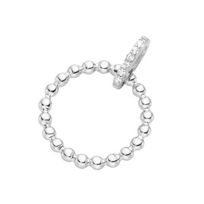 Giorgio Martello Milano - Charm Anhänger Kreis in Kugeloptik, Silber 925 Charms & Kettenanhänger 1 ct Weiss Damen