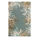 Marina Coral Border Outdoor Rug - Indigo, 8' X 10'/Indigo - Grandin Road