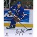 Brian Leetch New York Rangers Autographed 8" x 10" Blue Jersey Skating Photograph