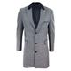 Mens 3/4 Long Crombie Overcoat Jacket Herringbone Tweed Coat Blinders Fit - Grey M - 38