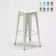 Tabouret de bar design industriel en acier et métal steel up Couleur: Blanc