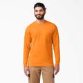 Dickies Men's Big & Tall Heavyweight Long Sleeve Pocket T-Shirt - Orange Size (WL450)
