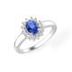 Smart Jewel - Ring zauberhaft, farbiger Stein und weiße Zirkonia, Silber 925 Ringe Blau Damen