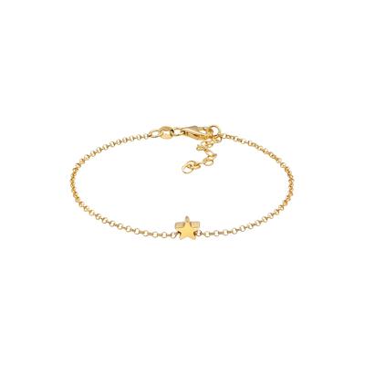 Elli Erbskette Stern Anhänger Astro Basic 925 Silber goldfarben Damen Image