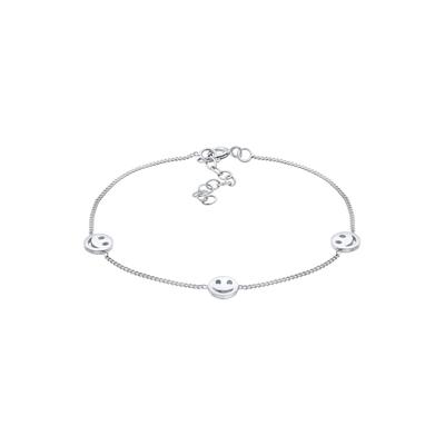 Elli - mit Smiling Face Plättchen Basic Blogger Trend 925 Silber Armbänder & Armreife 1 ct Damen