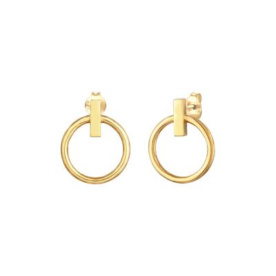 Elli Stecker Kreis Geo Look Blogger Trend 925 Silber goldfarben Damen