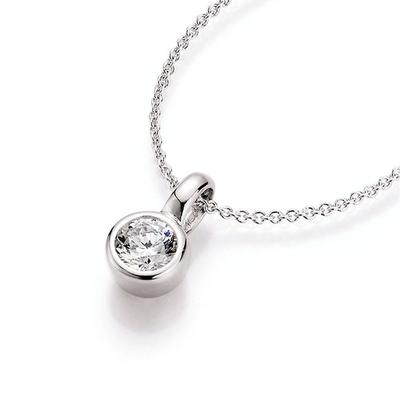 Smart Jewel Kette Zirkonia-Anhänger, Silber 925 45 cm Weiss Damen