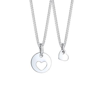 Elli - Herz Mutter Kind Liebe Cut Out Münze 925 Silber Ketten 1 ct Damen (44.99 € / 1 ct)