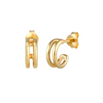 Elli Mini Creolen Basic Minimal Trend Geo 925 Silber goldfarben Damen