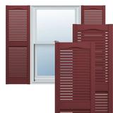 Ekena Millwork 14 1/2 W x 41 H Lifetime Vinyl TailorMade Cathedral Top Center Mullion Open Louver Shutters w/Shutter-Loks (Per Pair) Wineberry