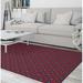 Blue/Navy 96 x 0.08 in Area Rug - Longshore Tides Lynch Geometric Navy/Red Area Rug Polyester | 96 W x 0.08 D in | Wayfair