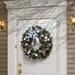 The Holiday Aisle® Decorative 32" Lighted Polyvinyl Chloride Wreath Traditional Faux in Green/White | 4 H x 32 W x 32 D in | Wayfair