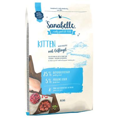 2 x 10kg Kitten mitgeflügel Sanabelle Katzenfutter trocken